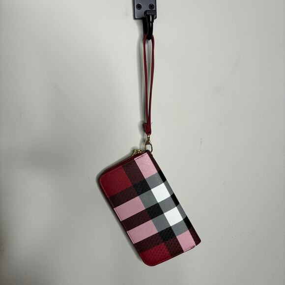 Red Plaid Clutch Wallet - Picture 2 of 8